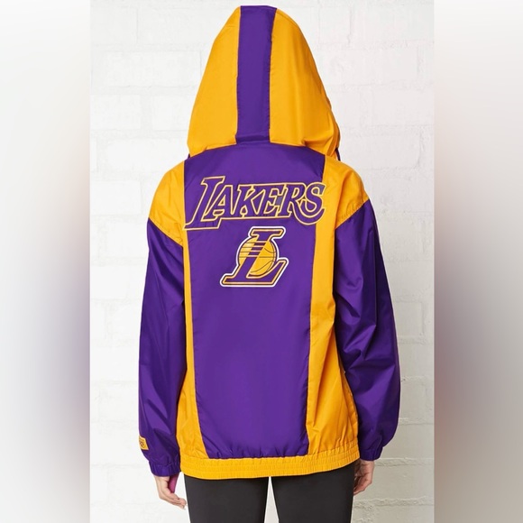 Forever 21 lakers hooded anorak jacket windbreaker - Picture 2 of 3
